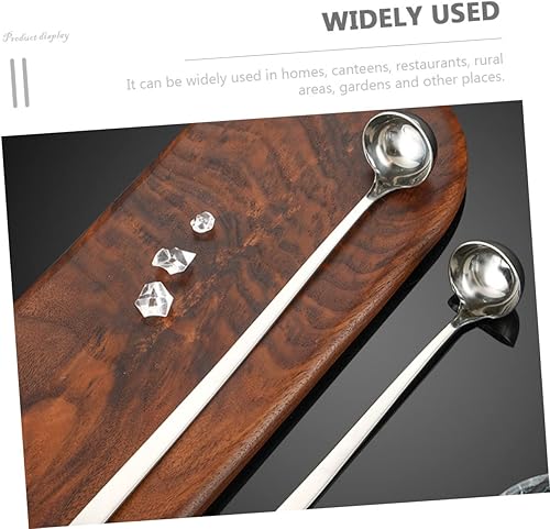 Miniatura 7 de Cuchara de mezcla larga para cóctel, cucharas de servir para fiestas, cucharón de metal, cucharón de control de porciones, cuchara de café para café