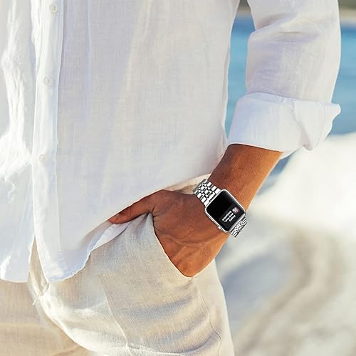 Vista 4 de SaNgaiMEi Correa de repuesto para Apple Watch de 1.496 pulgadas, 1.575 pulgadas, 1.614 pulgadas, 1.654 pulgadas, 1.732 pulgadas, 1.772 pulgadas