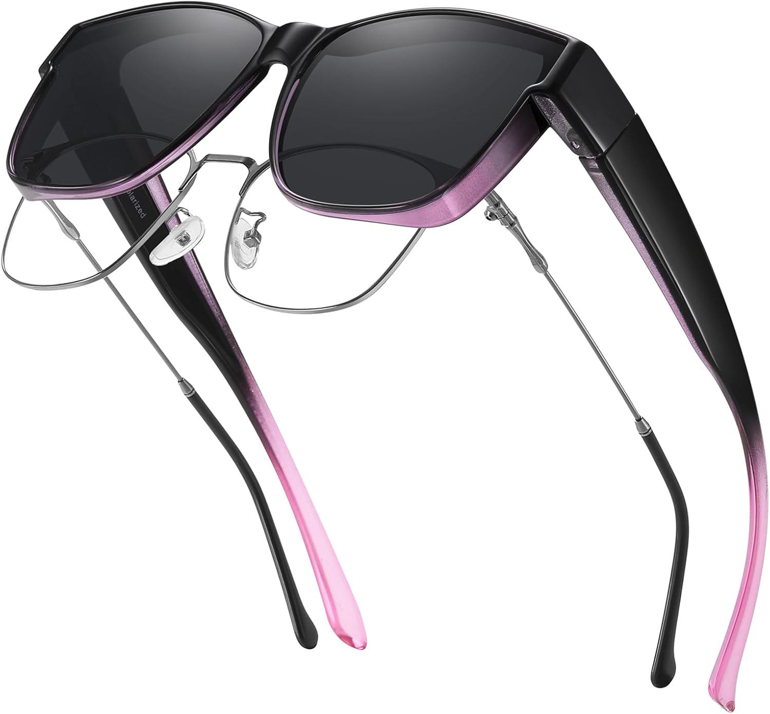 GEGURI Polarized Sunglasses Fit Over Glasses for Men Women, Oversized Square Sun Glasses UV400 Protection Shades