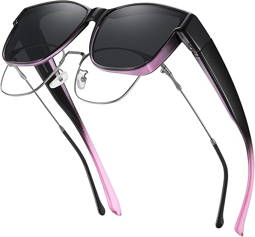 GEGURI - Gafas de sol polarizadas que se ajustan a otras gafas para hombre y mujer, gafas de sol cuadradas de gran tamaño con protección UV400