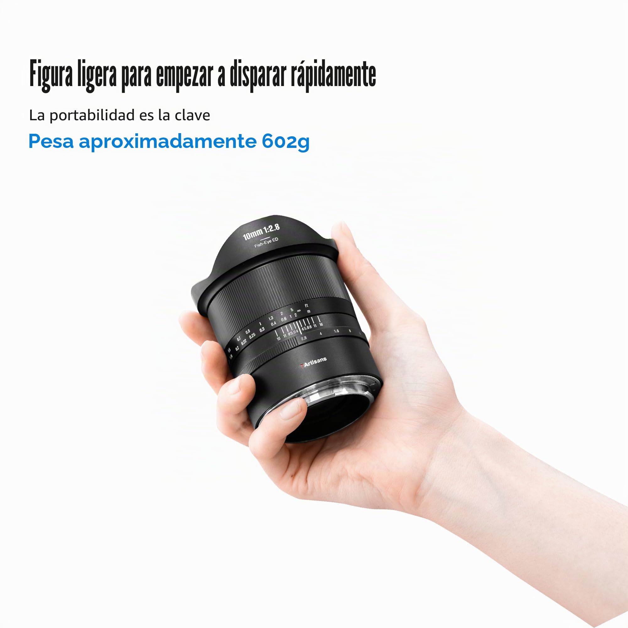 7artisans Lente ojo de pez ultra ancha MF de 10 mm F2.8 II, 185° para Canon RF Mount Mirrorless (EOS R/R3/RP/R5/R6)