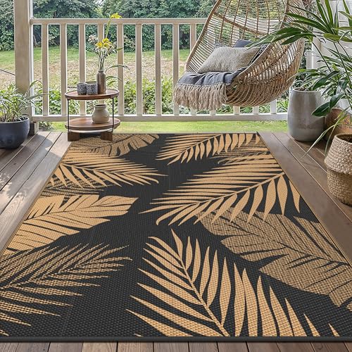 GENIMO Outdoor Rug 120x180cm, Waterproof Reversible Garden Rug, Washable UV Resistant Plastic Carpet for Patio Balcony, RV