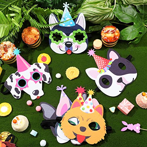 Zhanmai 12 Pcs Dog Party Favor Masks For Kids Funny Soft Felt Masks Puppy Themed Birthday Supplies Banner Decoration For Dog Pet Birthday Animal Costume Cosplay Party Favors Baby Shower thumb #6