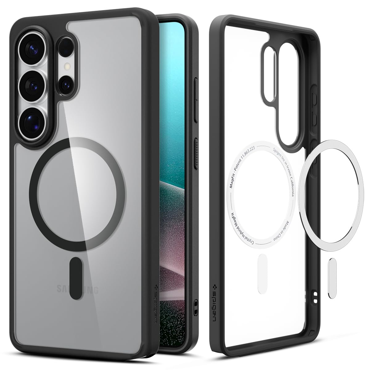Spigen Ultra Hybrid MagFit für Samsung Galaxy S26 Ultra Hülle [Anti Vergilbung] Case Handyhülle Transparent Kompatibel mit MagSafe -Matte Black