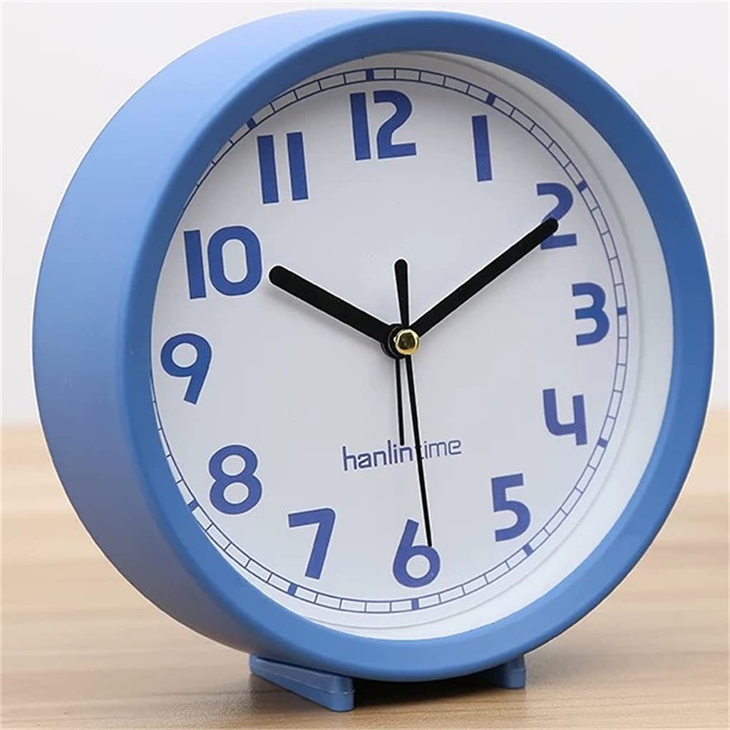 NSUQOA Simple Small Alarm Clock Living Room Mute Table Creative Student Bedroom Bedside Quartz Home Decoration Black