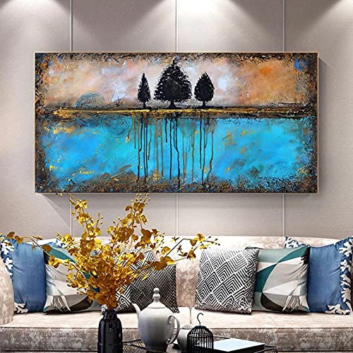 Affiche graffiti bleu lac art moderne abstrait format XXL