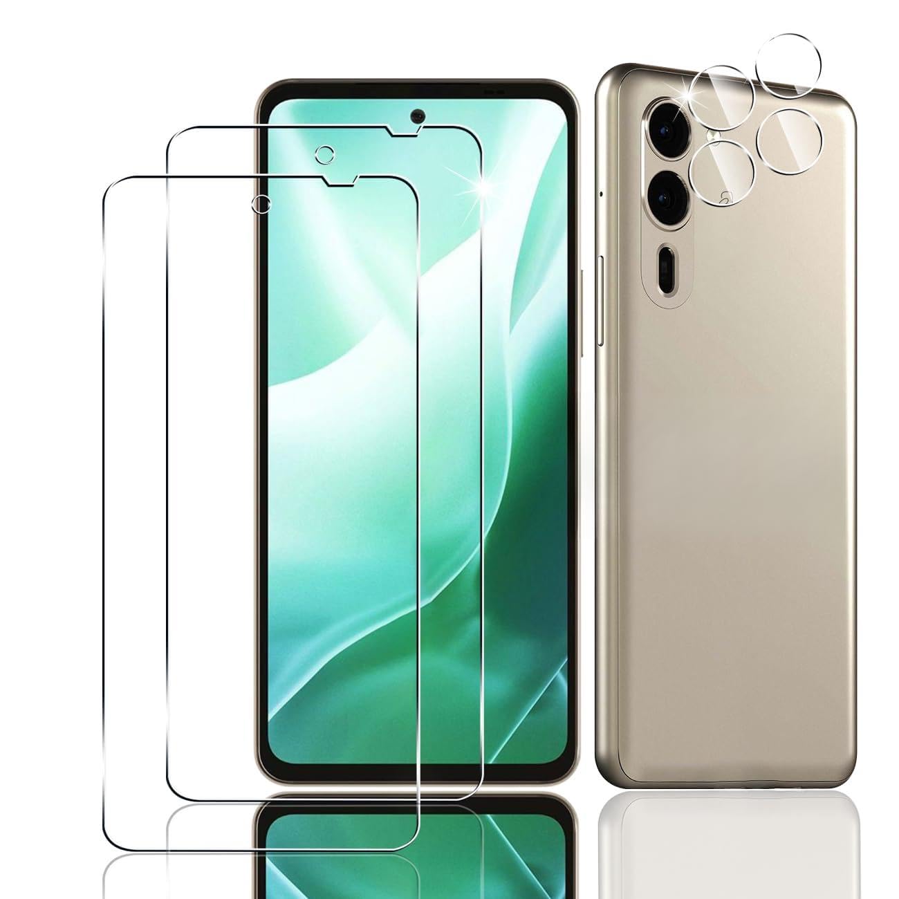 【2+2枚セット】 対応 Arrow We2 / F-52E / FCG02 ガラスフィルム スマホ 保護フィルム (2枚) + 用 アローズ We2 レンズ保護フィルム (2枚) 【日本製素材旭硝子製】 用 Arrows We 2 フィルム 強化ガラスフィルム 全面吸着 高透過率、硬度9H、3D Touch対応、飛散防止、指紋・汚れ防止、気泡ゼロ、ラウンドエッジ加工【FAMROLLS正規品】