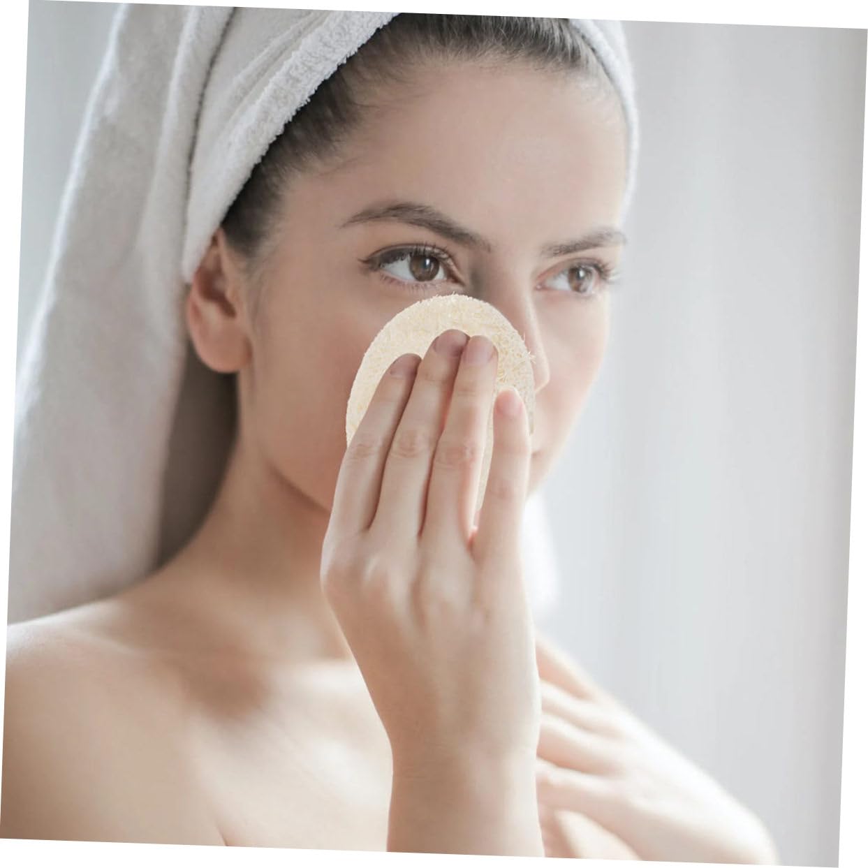 DOITOOL 60pezzi Spugnette Rotonde Per Detersione Viso Struccante Naturale Cellulosa Per Esfoliazione e Pulizia Del Viso Adatto Per Uso Quotidiano e Viaggi