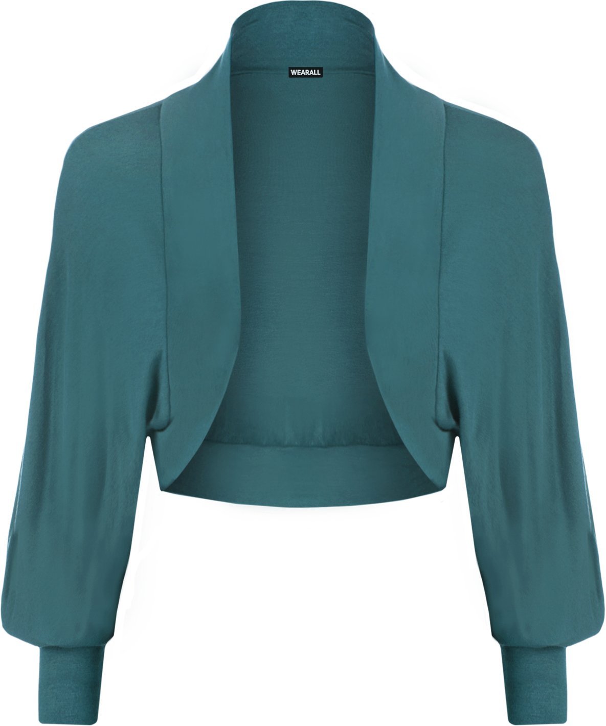 Wearall Women's Teal Batwing Shrug Top Bolero Cardigan 8/10