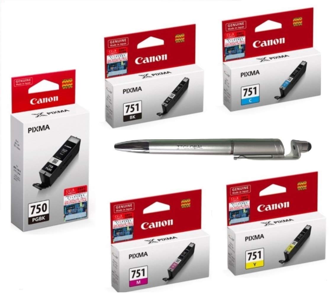 Canon PGI 750 & CLI 751 B/C/Y/M Ink Cartridge MG 5470 5570 5670 6370 6470 6670 7170 7570 MX 927 IP 7270 8770 iX6770 6870 with ITGLOBAL 3in1 Mobile Phone Stand Stylus Ballpoint Pen (B081F5PW9V) Amazon Price History, Amazon Price Tracker