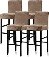 Vista 11 de Lellen Juego de 2 fundas para taburetes de bar, fundas elásticas y lavables para asientos de taburetes de bar, fundas extraíbles para sillas de bar