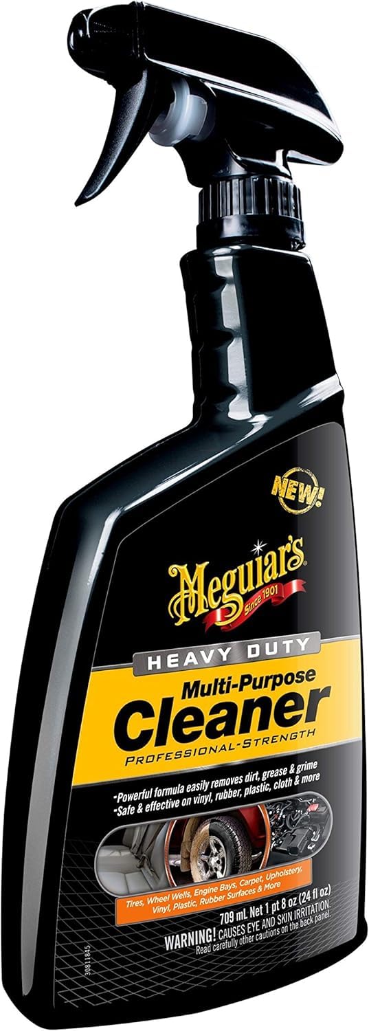Meguiar'sHeavy Duty Multi-Purpose Cleaner 709ml Professional Strength, Cleans Wheel Arches, Tyres, Vinyl, Trim, Carpet, Fabric, Upholstery, Rubber, Metal, Chrome and More - G180224EU