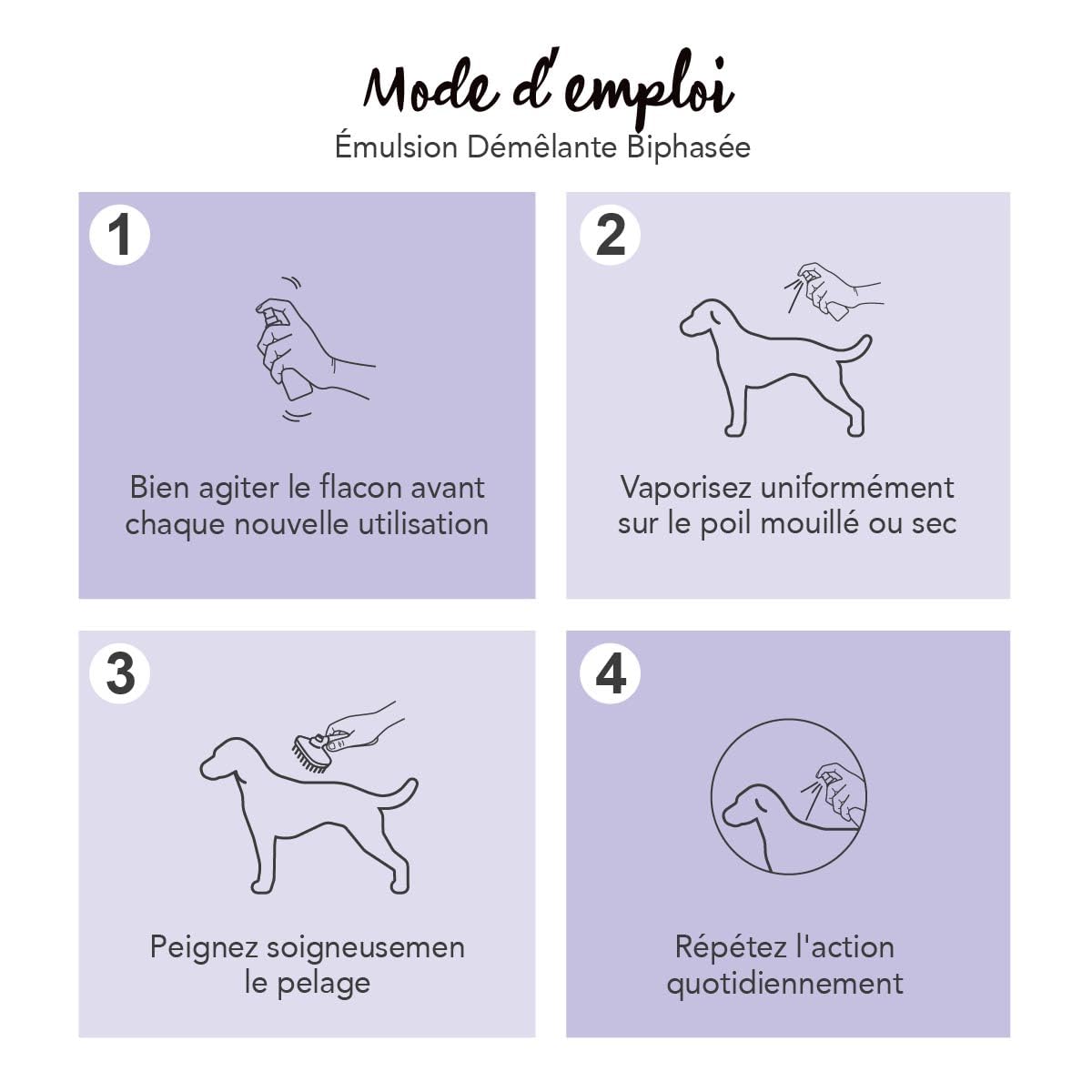 YUUP! - Spray Demelant Chien et Chat, 150 ML, Soin Biphasé démêlant et lustrant pour Pelage de Chiens et Chat, Bambou & Graines de Lin