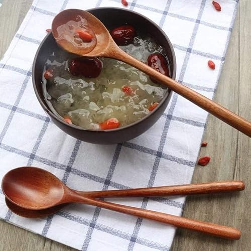 Miniatura 3 de Ruifaya Cuchara de madera utensilios de cocina de bambú herramientas de sopa cucharadita tenedor de café vajilla de madera accesorio de cuchara
