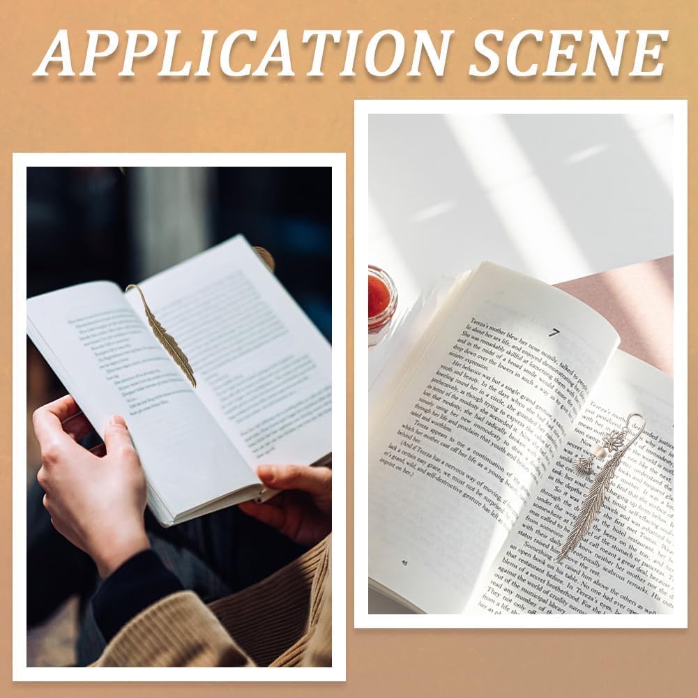 misppro 130 Pieces Assorted Metal Bookmarks Book Mark with Hook Beading Jewelry Findings DIY Crafts Antique Bronze, Tibetan Silver, Red Brass, Gold Colors