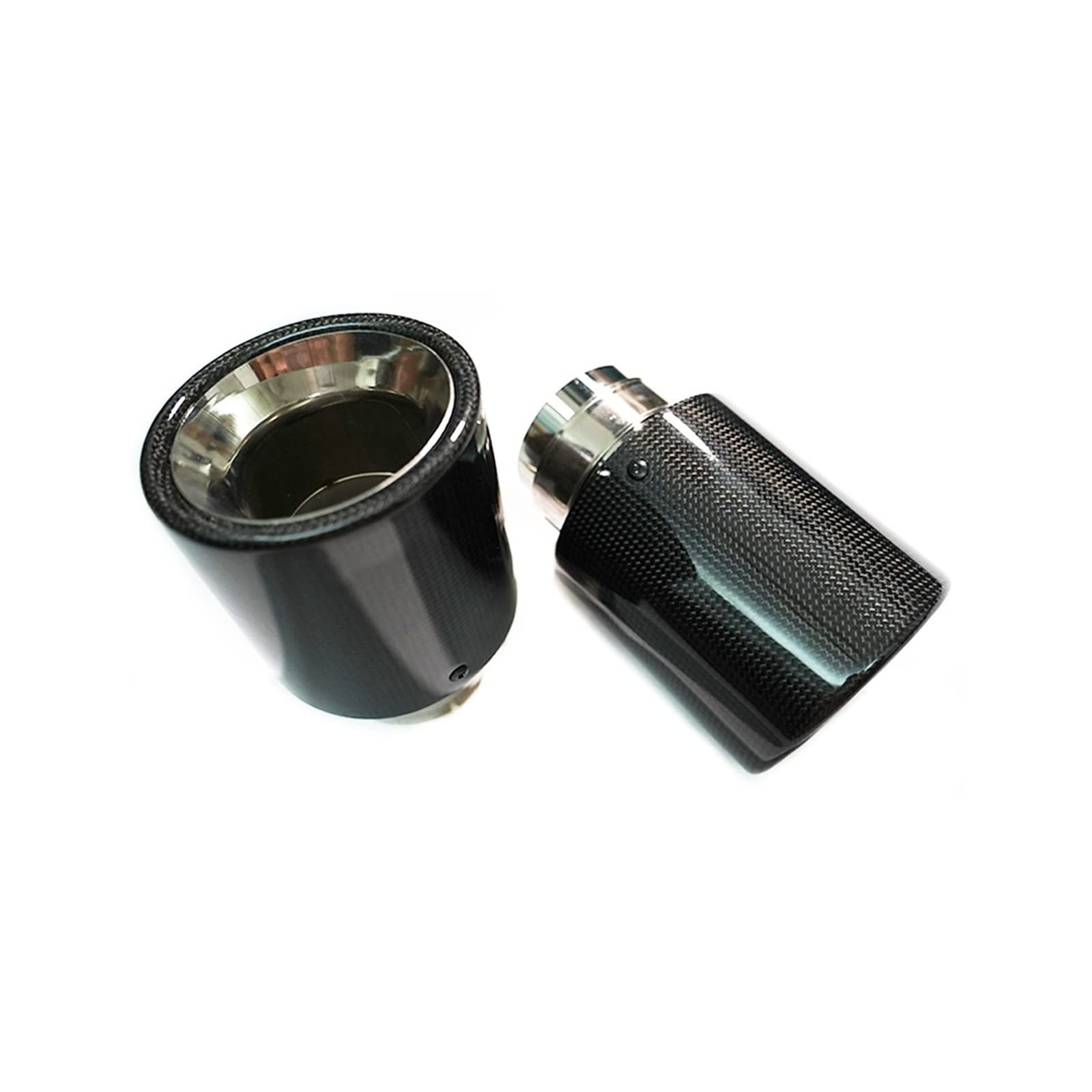 RCKLCY 1PCS Car Exhaust Pipe Glossy Black Carbon Fiber Muffler Tip Tail Pipe Muffler Tip Universal Exhaust Tip Stainless Steel Pipe (Color : Other Size Contact)