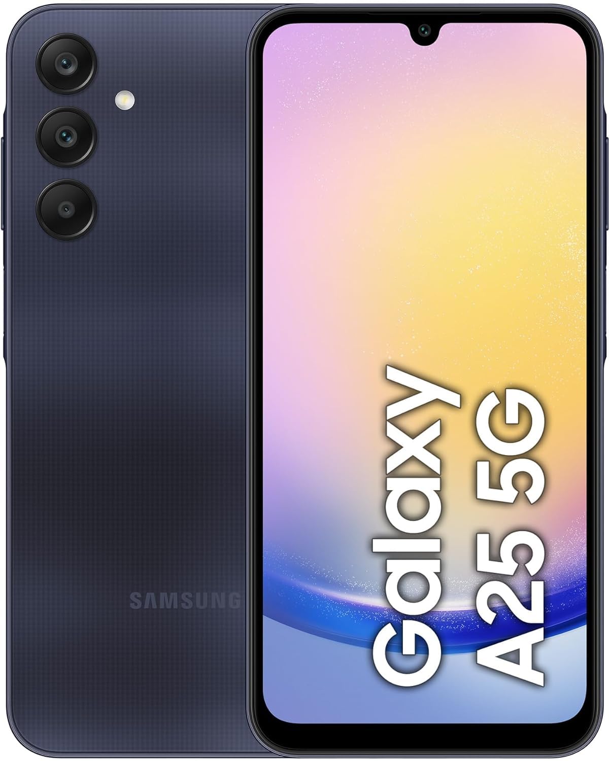 Samsung Smartfon Galaxy A25 5G, bez simlocka, bez umowy, telefon komórkowy z systemem Android, 128 GB, funkcja szybkiego ładowania, aparat 50 MP, niebiesko-czarny, 30 miesięcy producenta