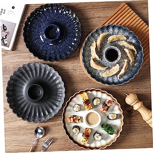 Plato japonés de cerámica con dip para sushi y dumplings miniatura 3