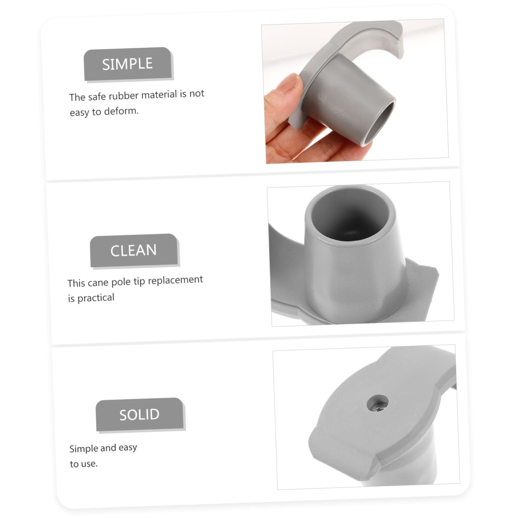 6piezas Cubiertas De Goma Antideslizantes Para Bastones De Trekking Puntas De Para Bastones De y Muletas Accesorios Para Seguridad y Estabilidad Exteriores