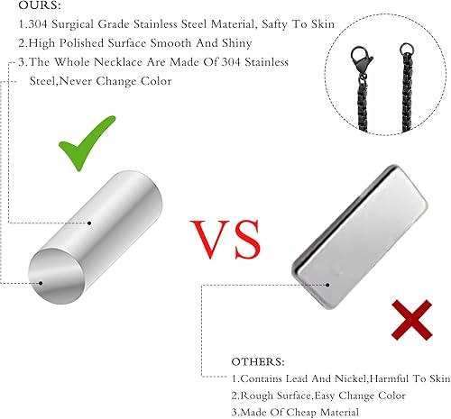 Miniatura 4 de Collar de cruz para hombre, colgante de cruz de acero inoxidable para hombre, collar de cadena de cruz de 22 pulgadas, 24 pulgadas, collar de cruz