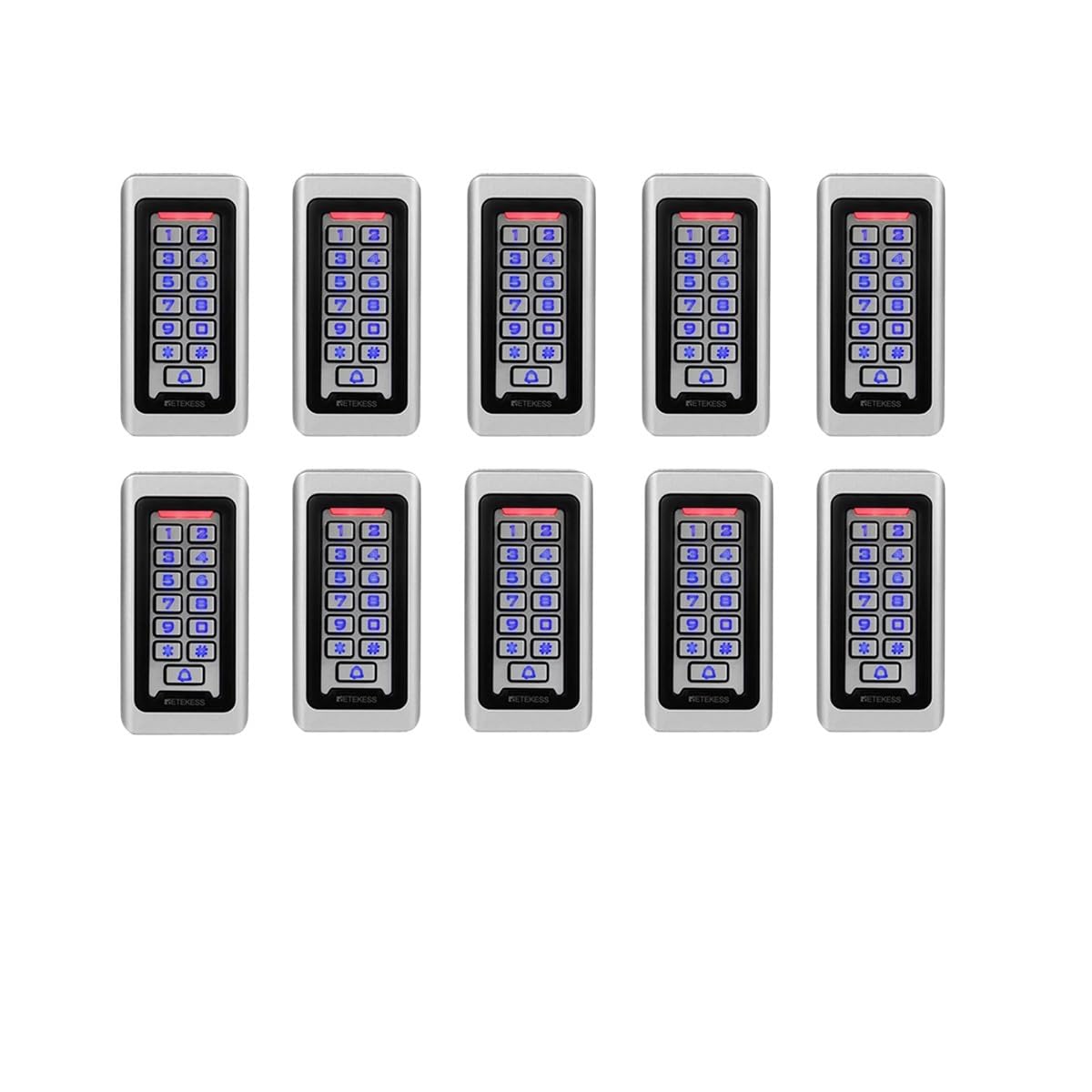Kit de sistema de control de acceso de puertas De control de acceso de puerta T-AC03 RFID IP68, teclado resistente al agua Wiegand de 26 bits con 2000 usuarios for almacén, oficina en casa(10pcs Acces