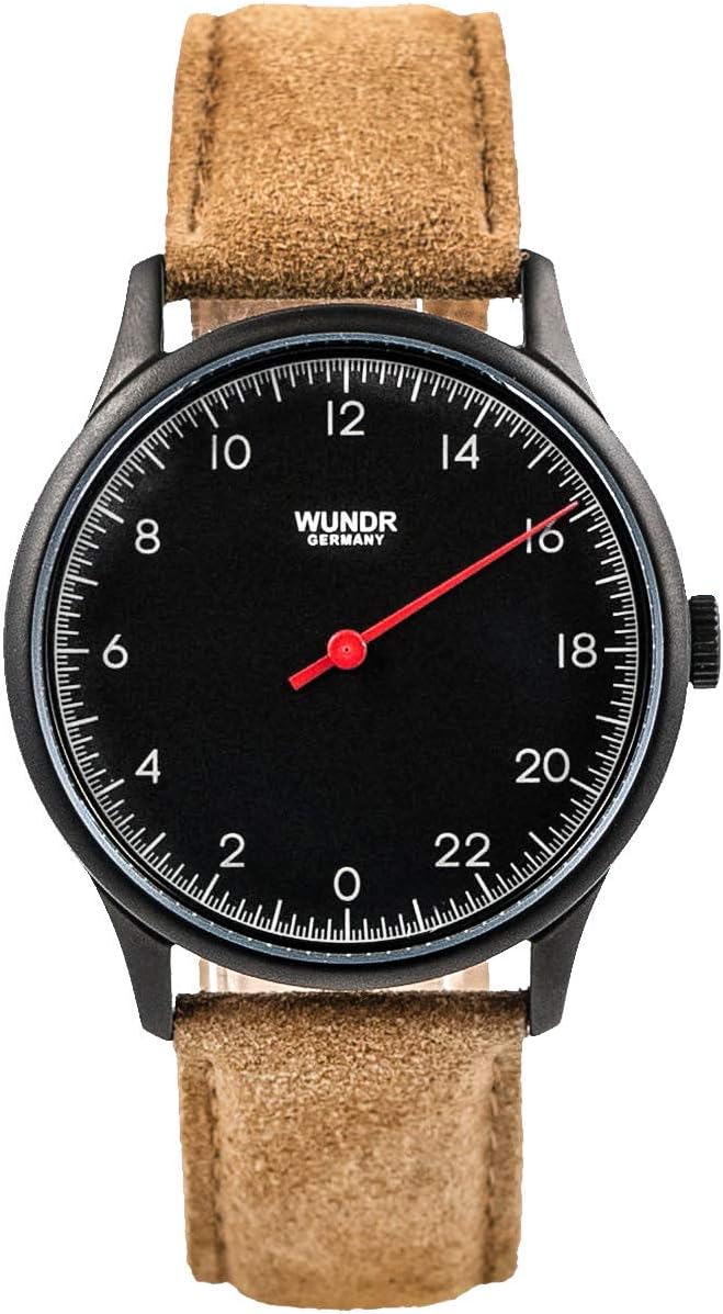 WUNDR Watch – The 24 Hour Single-Hand Watch for Men with Interchangeable Straps (Swiss Movement, Italian Leather, Natostraps)