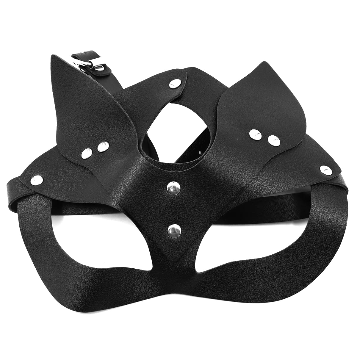 CENPEK Women Leather Cat Mask Sexy Half Face Eyemask Cosplay Costume Props Halloween Party Masquerade Mardi Gras Carnival Accessories