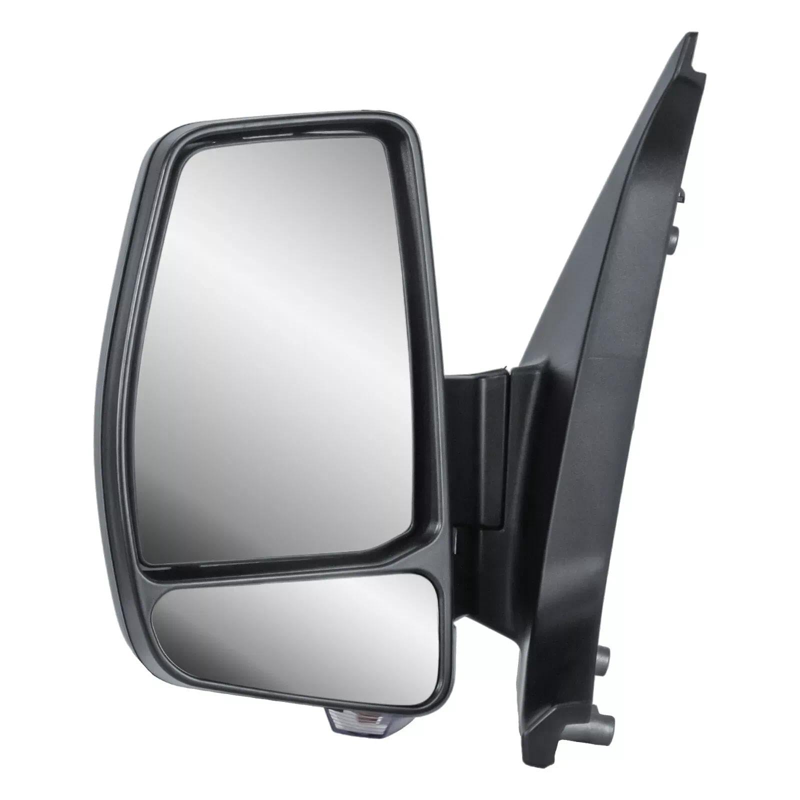 Rétroviseur extérieur gauche électrique et chauffant avec clignotant électronique rabattable en noir mat pour Ford Transit Tourneo Custom V362 2012-2023