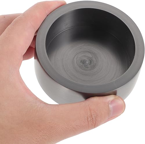 Miniatura 8 de EXCEART Crisol de grafito de arcilla, molde de fusión de metal, molde de lingote de fundición, molde redondo de grafito para oro y plata