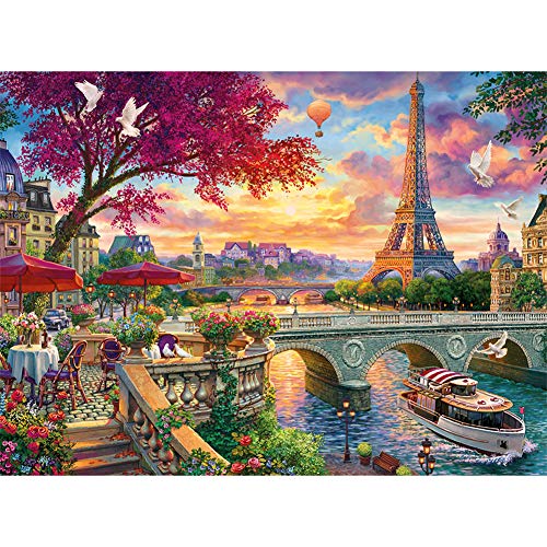 Kits de pintura de diamante Torre Eiffel para adultos crianças, 5D DIY bordado com broca completa pi