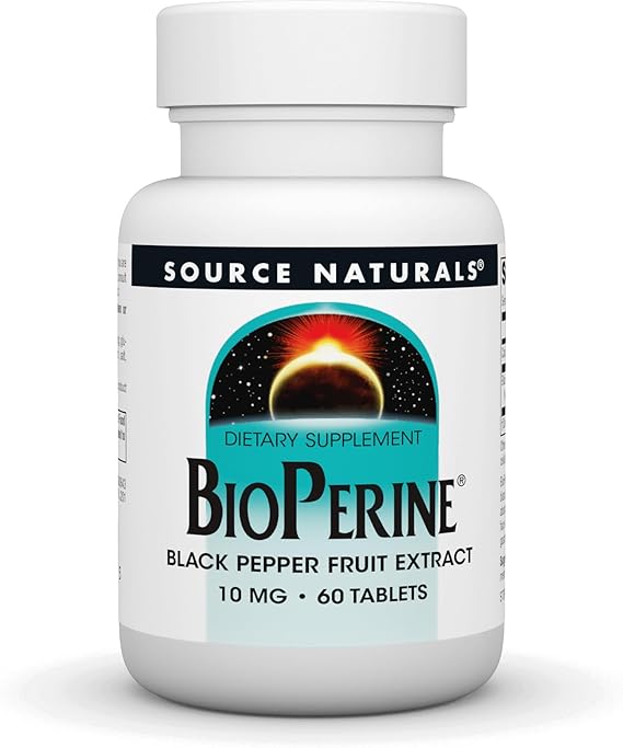 Source Naturals BioPerine Black Pepper Fruit Extract, 10 Mg, 60 Tabs