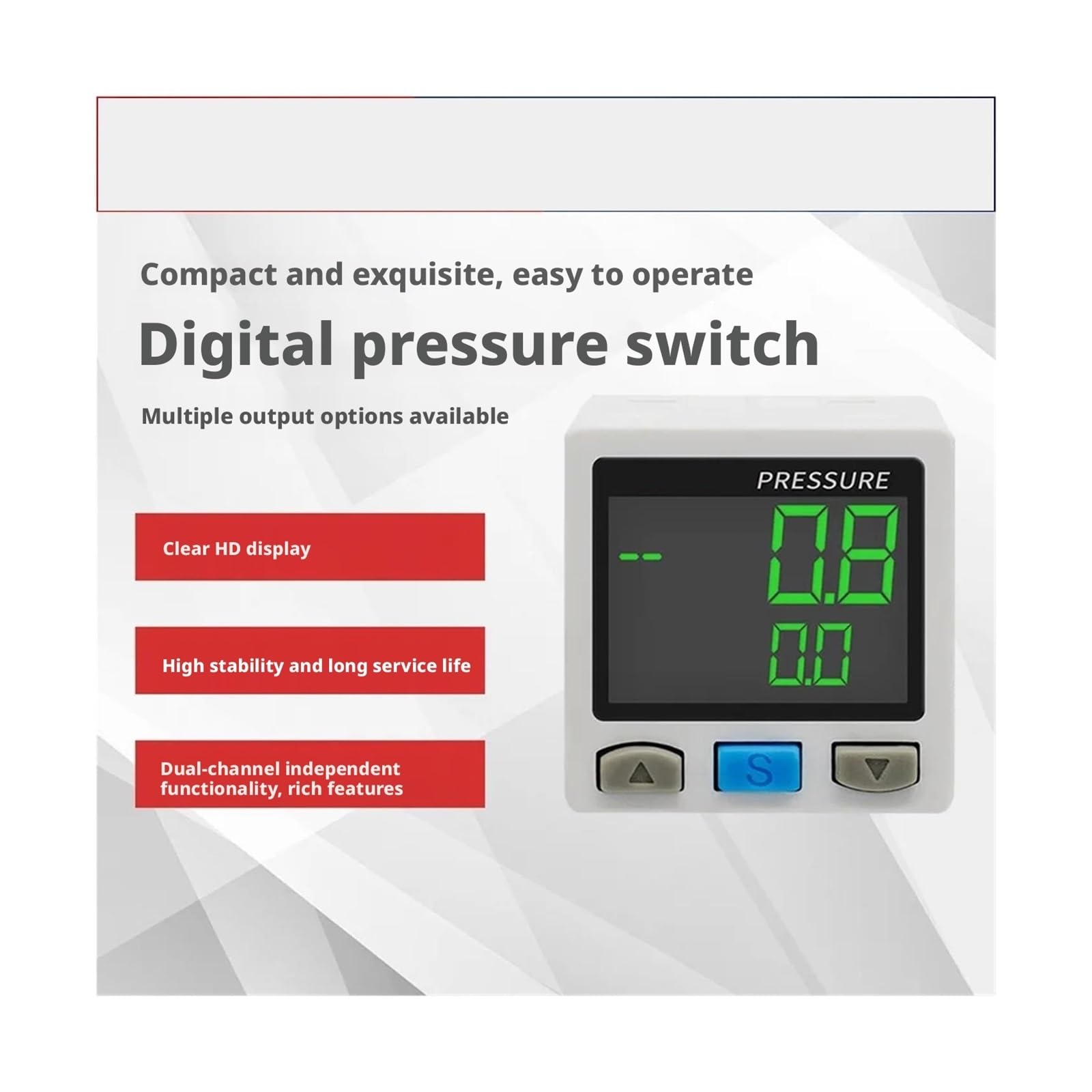 Manómetro, Interruptor de presión negativa vacío, controlador pantalla Digital 12V, interruptor LCD inteligente LFDS10(LFDS10-100-1000kPa)