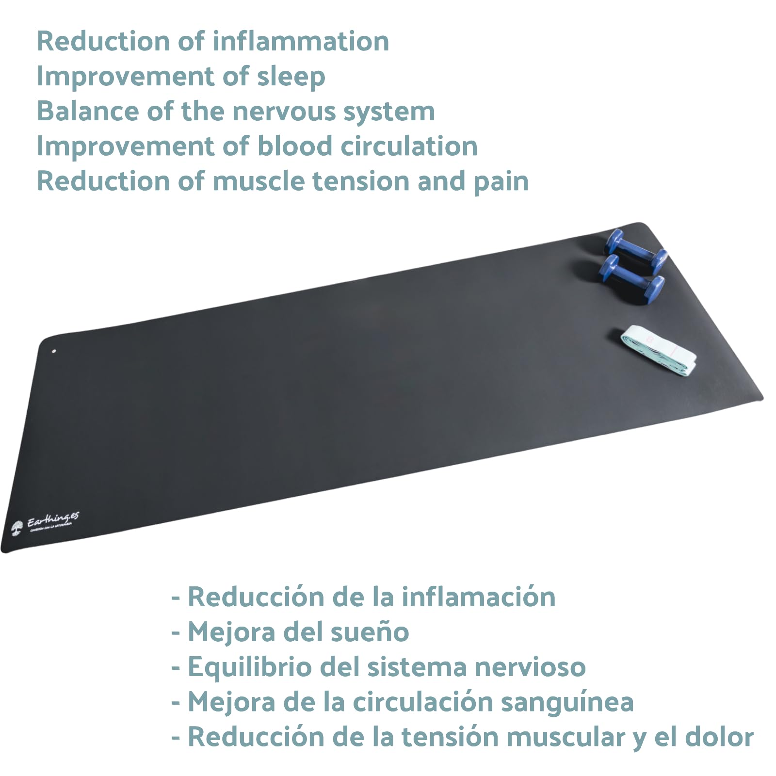 Earthing Kit Deporte Esterilla Yoga Grounding, Esterilla Yoga Medida 182 x 61 cm.