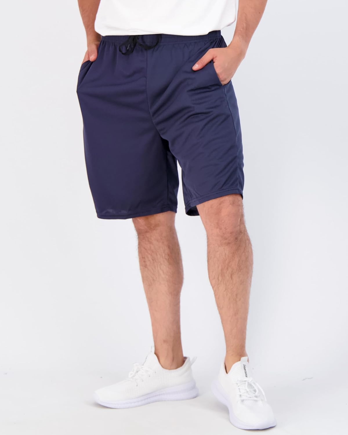 Real Essentials 3 Pack: Men’s 9" Mesh Basketball Shorts | Long Athletic Performance Gym Short with Pockets (S-3X) - Image 3