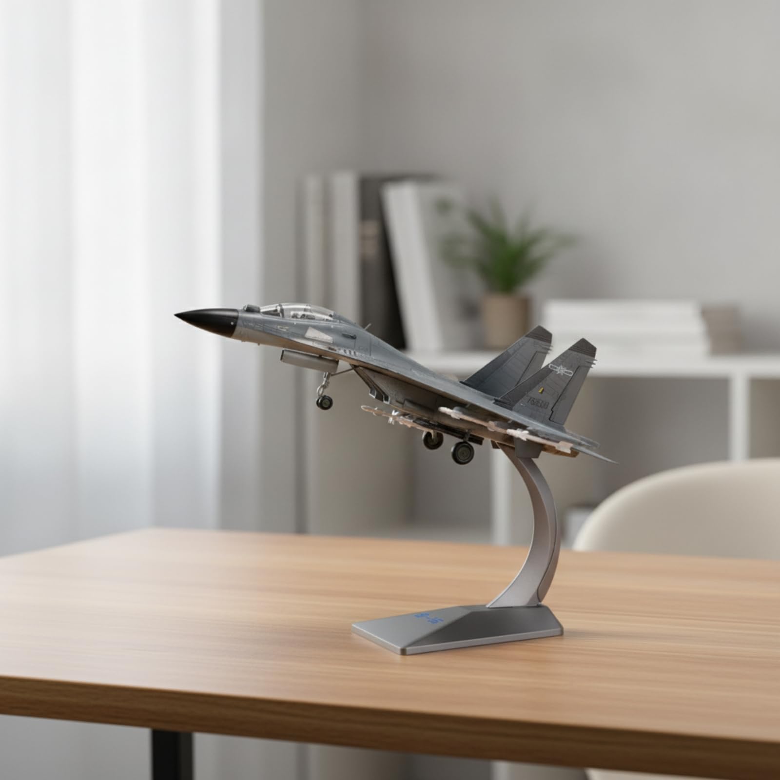 Modello di Aereo Militare con da Esposizione Dettagliato Modellino Statico di Aereo Militare Già Assemblato per Studio, Scrivania, Stile A