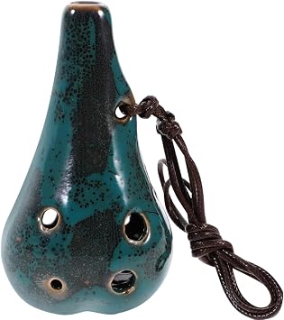 SUPVOX 6-Hole Alto C Ocarina Ceramic Beginner Practice Wind Instrument Portable Musical Instrument for Learning Replacement Ocarina for Sweet Resonant Sound 1 Pack