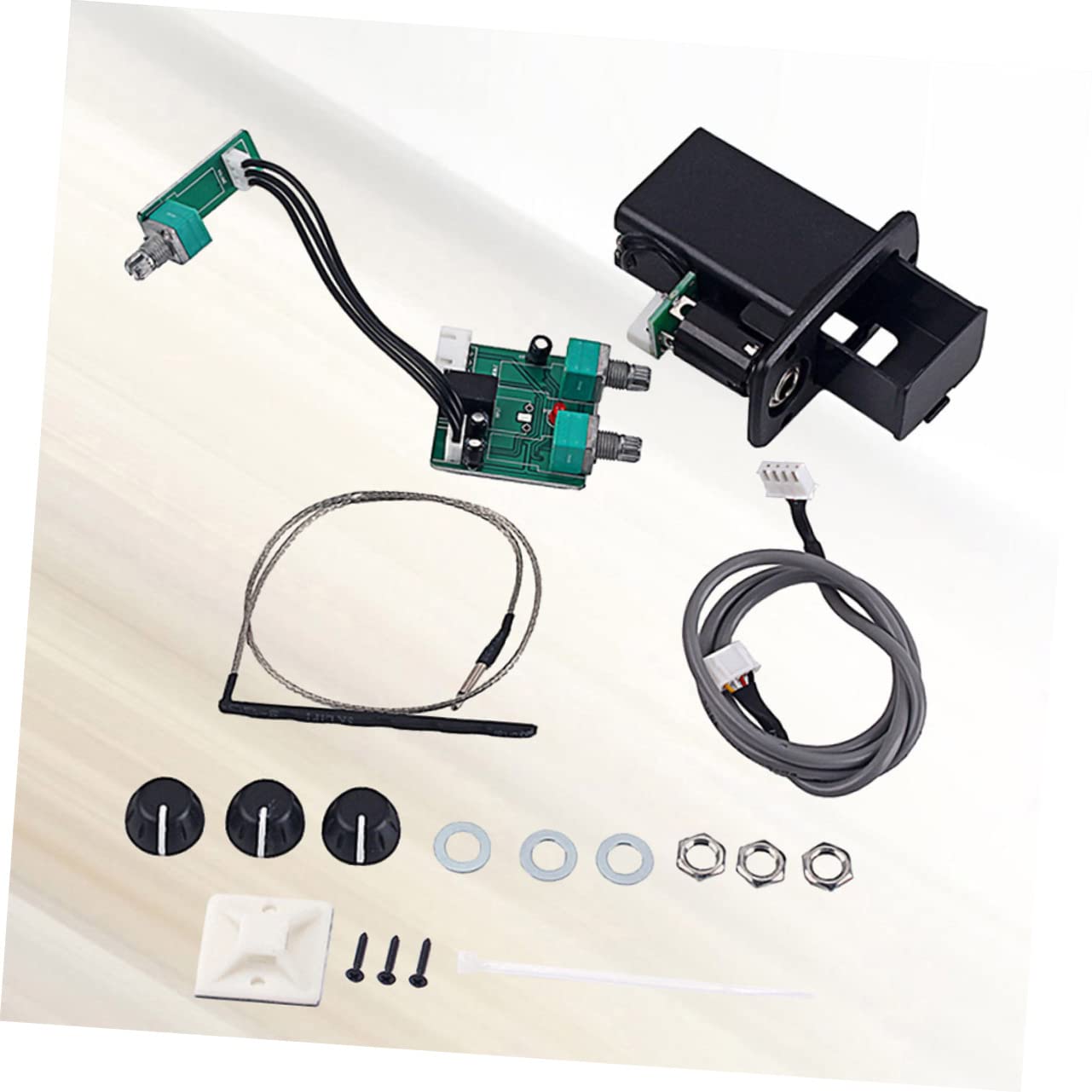 Yardwe Band Eq Piezo Preamp Pickup System for Acoustic Guitar Bass Easy Solder Installation Durable Design with Volume Tone Controls Black