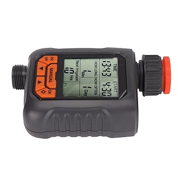 Adium Irrigation Controller, 4 Programs Watering Timer Manual Auto Modes with Adapter for Water Hose for Courtyards