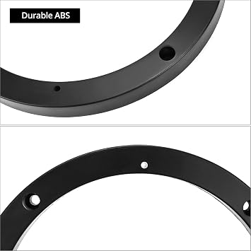 Qwork 6.5インチ車のドアスピーカー取り付けリングスペーサーアダプター - Absプラスチック、ユニバーサル0.65インチ深さエクステンダー2組、取り付け簡単、diyオーディオプロジェクトに最適
