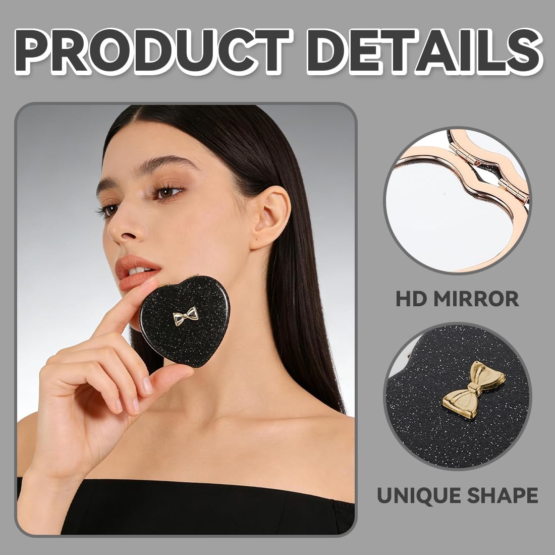 IEBTWN 1 Pezzo Specchio Ingranditore, Specchietto Da Borsetta, Specchio Trucco Pieghevole, Specchio Trucco Con Ingrandimento, Specchio Adatto Come Regalo Per Le Donne