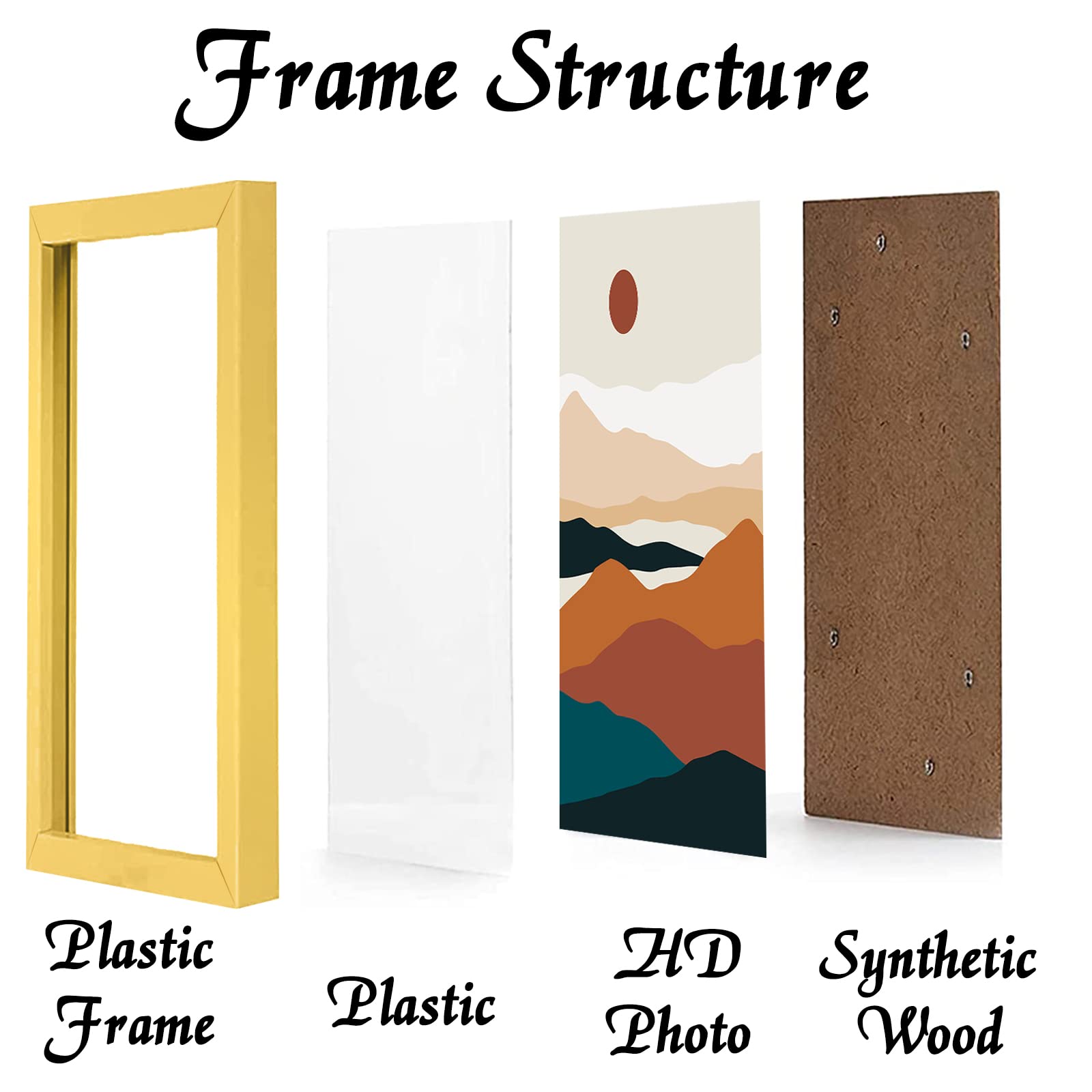 ijuerybai 12x16 Picture Frame Set of 3, Display Picture 12 x 16, Specific Frames for 30x40cm Diamond Painting Canvas as Diamond Art Accessories, Wall Gallery Photo Frames - Gold