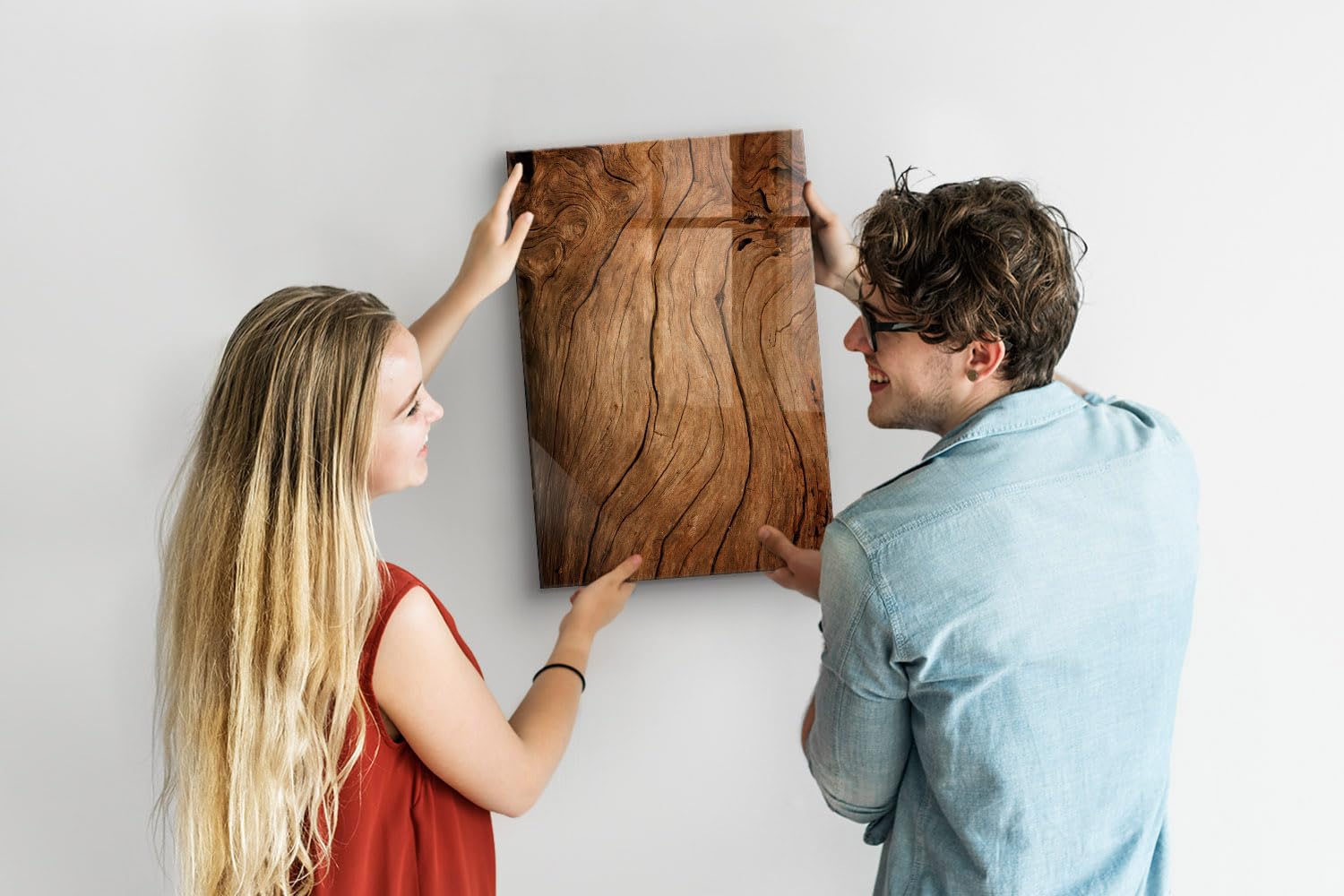 Glas-Magnettafel modern mit Zubehör | Neodym-Magnete, Marker, Schwamm | Perfekt für Planung, Präsentationen & Zuhause | Kratzfeste Qualität - 40x60 - Altes Holz