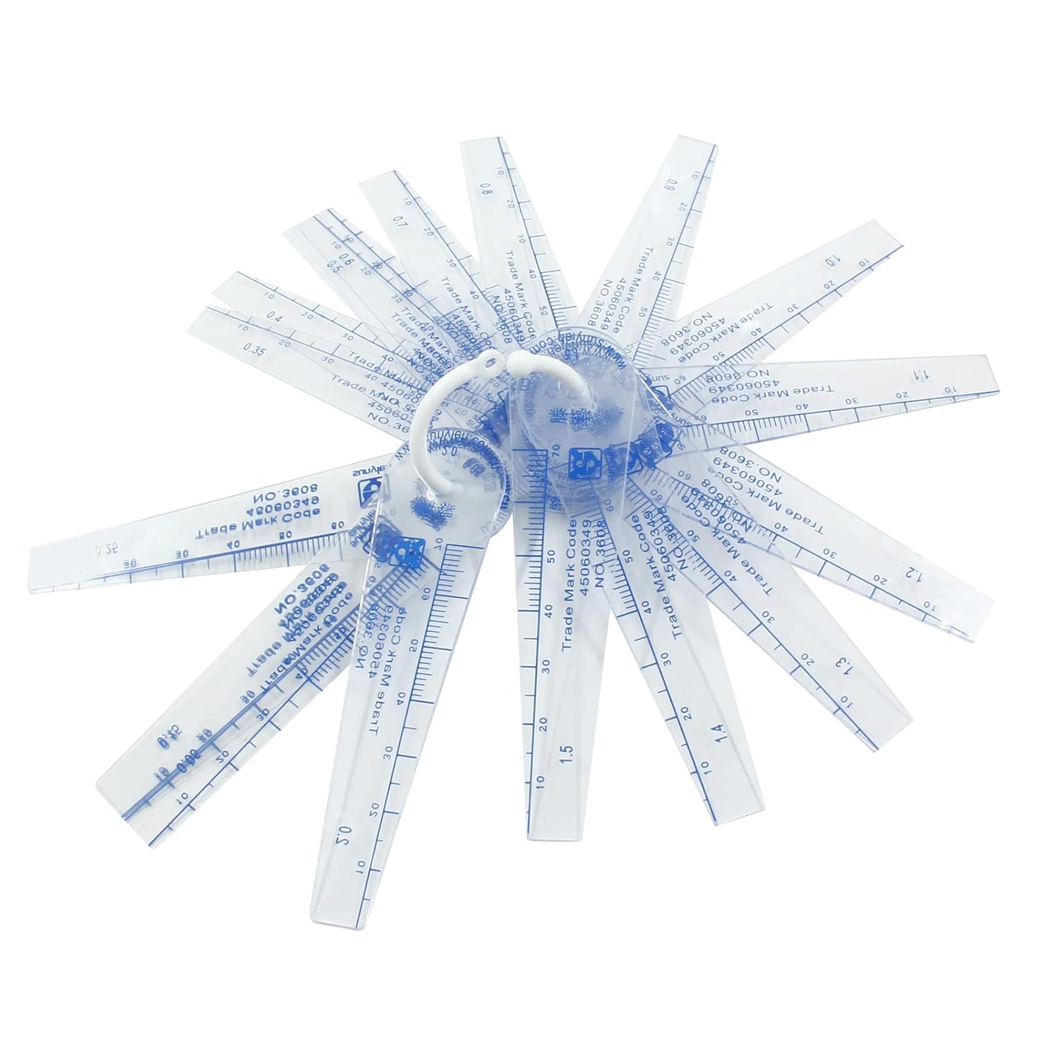 1 Pack Plastic Feeler Gauge 0.05-2mm Thickness Measuring Tools 20 in 1 Feeler Gauge for Measuring Gap-picture-30