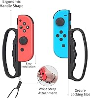 Vista 7 de ECHZOVE Grip for Switch Fitness Boxing, Handle for Nintendo Switch Boxing - 2 Packs (Black)
