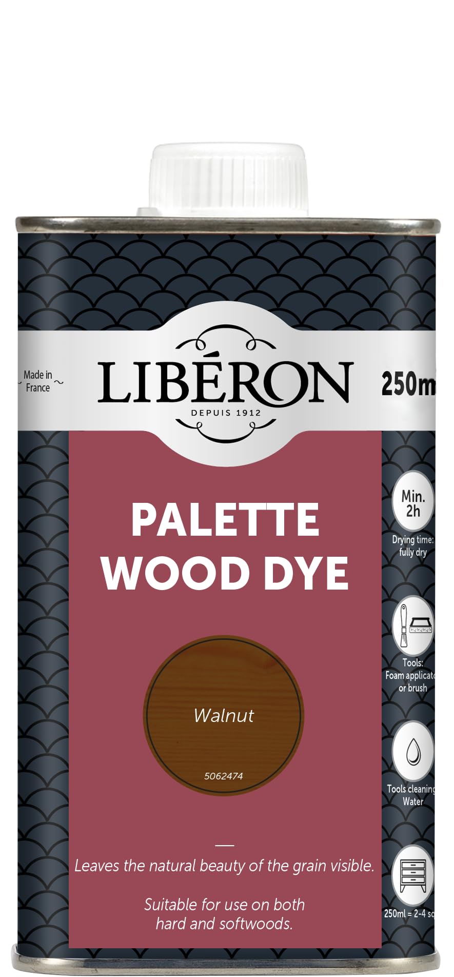 Liberon 014334 Palette Wood Dye Walnut 250Ml 5022640000221