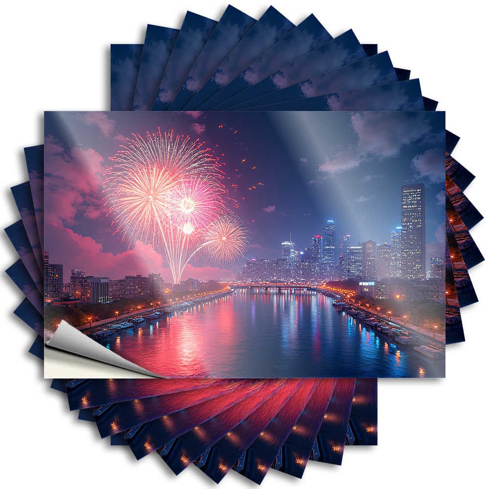 Abipuir Decals for Cars City Lights and Fireworks Celebration Stickers 10Pcs Sign Decor Bar Rules Sign(8X12CM)