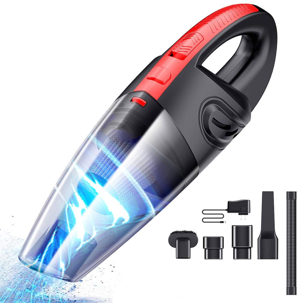 HWZXBCC Handheld Vacuum Cleaner，Handheld Vacuums Rechargeable 4-in-1 with Wet & Dry Function.Cordless Vacuum for Car, Pet, Kitchen and Office,120W Powerful Engine and 2200mAh Battery