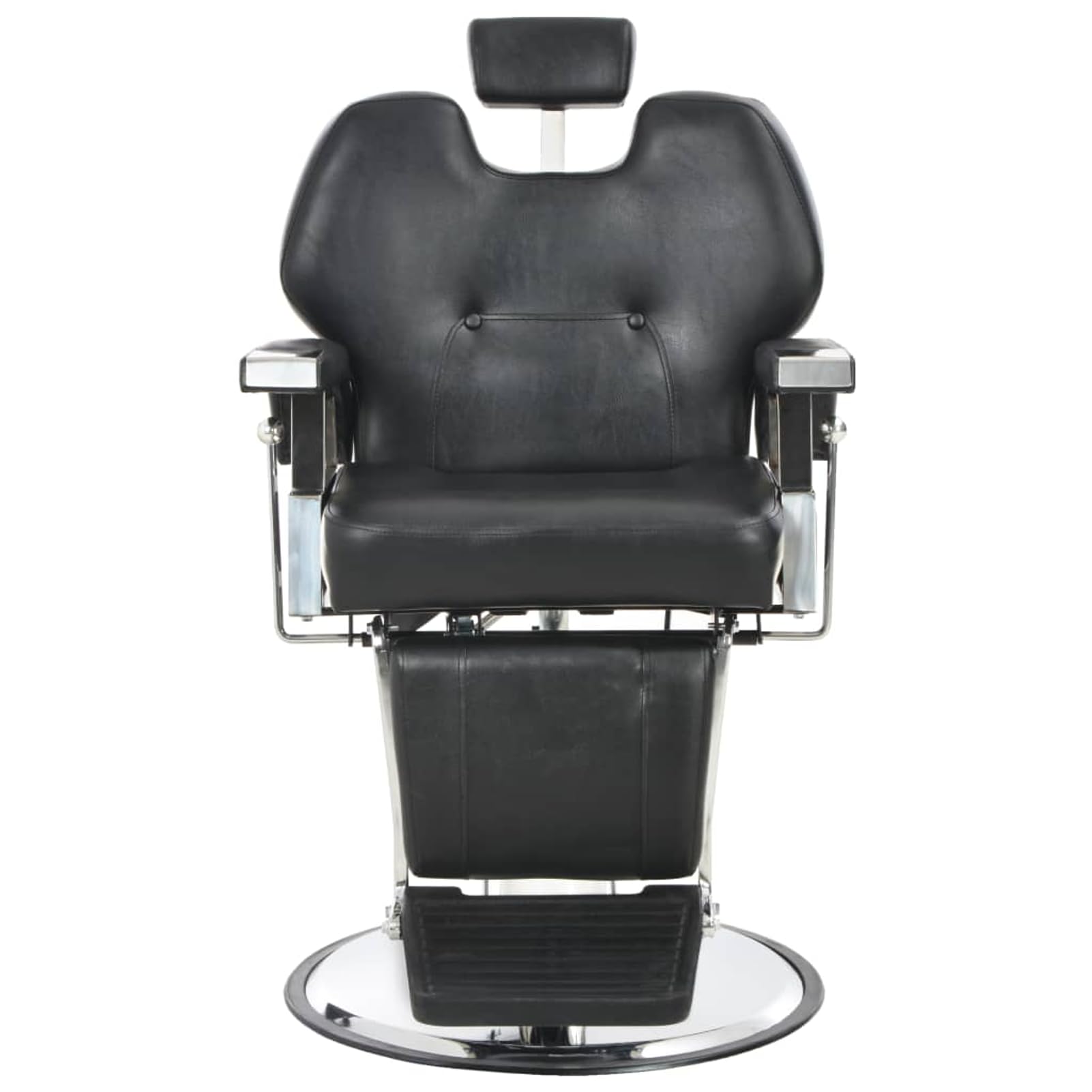 Friseurstuhl Schwarz Metall Kunstleder 360° Drehbar - für Salons und Spas Model110167