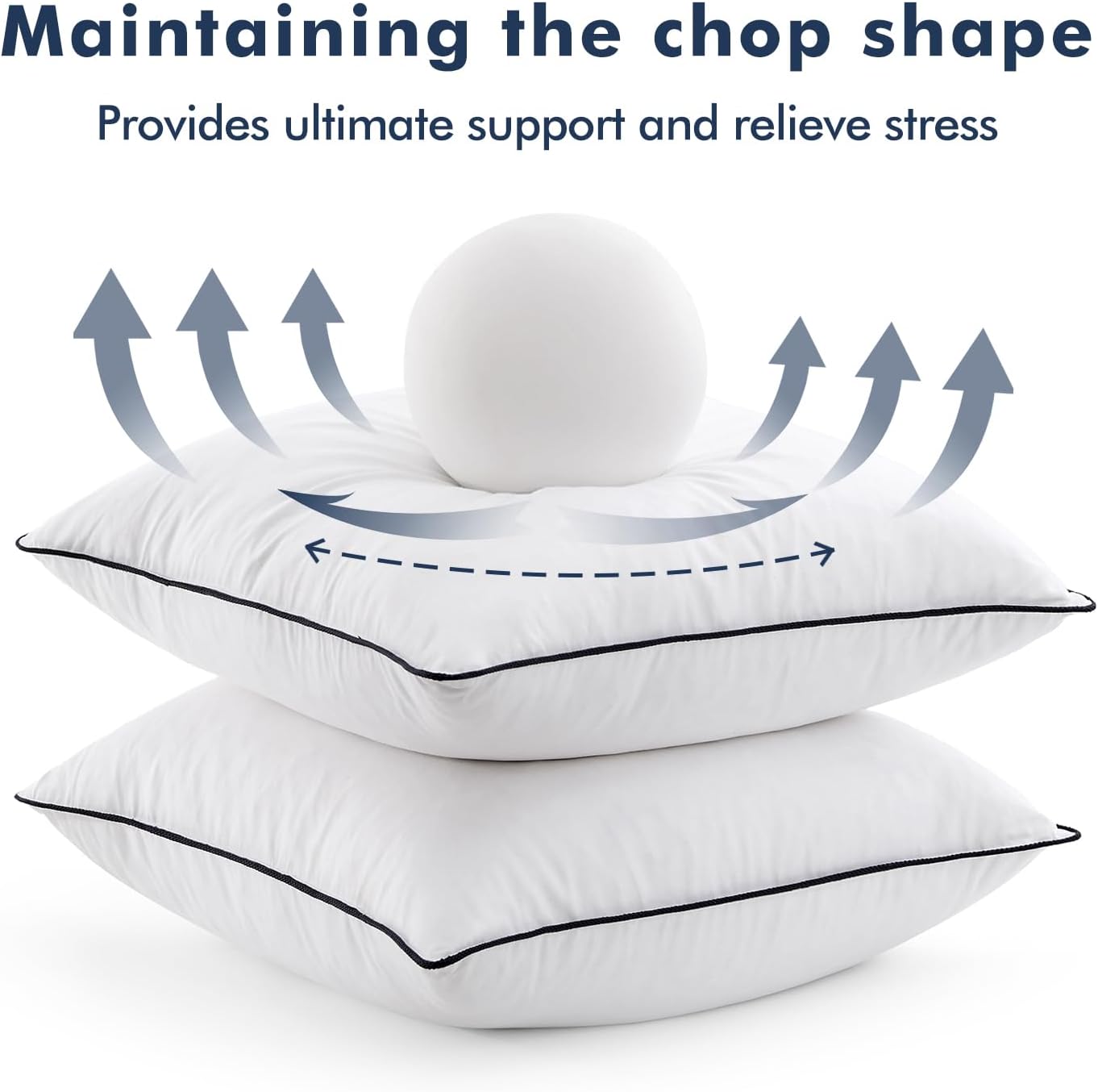 MIULEE Goose Feather Down 28x28 Euro Pillow Insert Set of 2 with 100% Down-Proof Cotton Cover, Soft Fluffy Decorative Pillow for Sofa Bed Couch Living Room White - Image 6