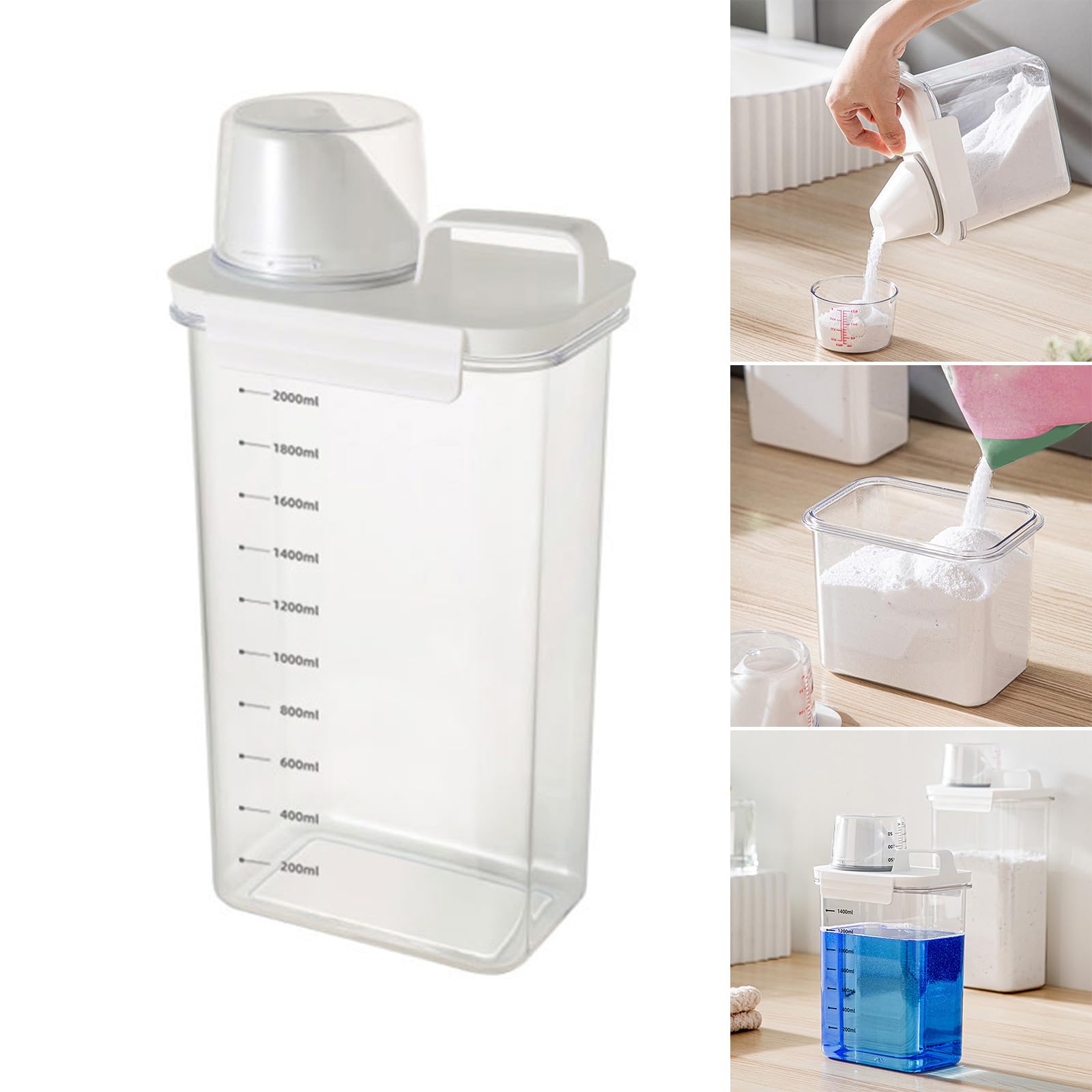 Efficient Washing Powder Storage Box Storage Jar Easy To Measuring Cup Storage Container For Kitchen